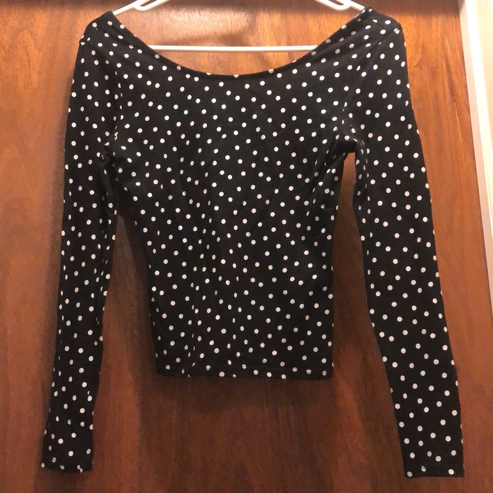 Long sleeve wide neck long sleeve crop top